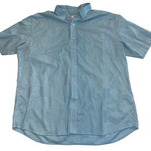 Southern Tide Button Down Shirt Mens XL Blue Gingham Trim Fit Short Sleeve 25075